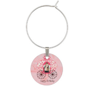 Fairytale Royal Princess Carriage Girl Birthday Wine Charm