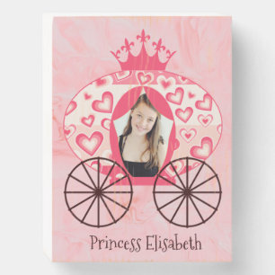 Fairytale Royal Princess Carriage Girl Birthday Wooden Box Sign