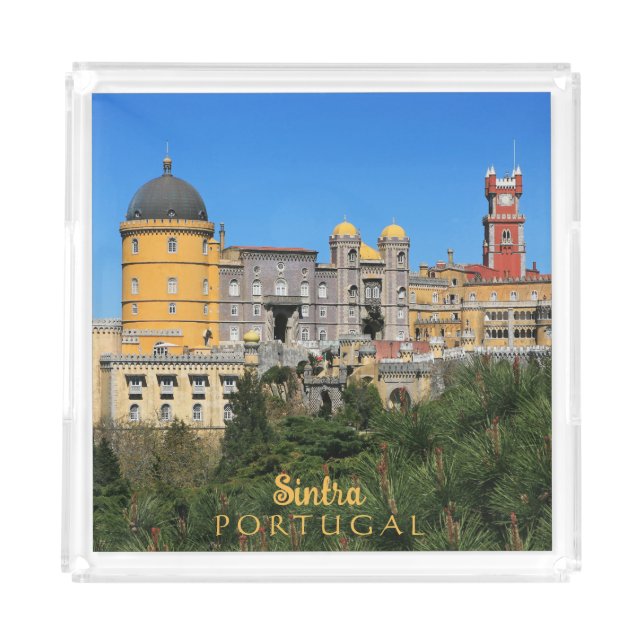 Fairytale Sintra Palace photo, in Portugal Acrylic Tray (Front)
