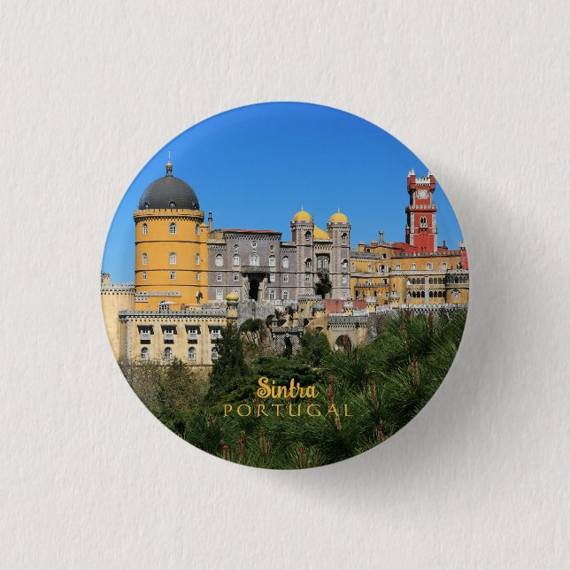 Fairytale Sintra Palace photo, in Portugal Button (Front)