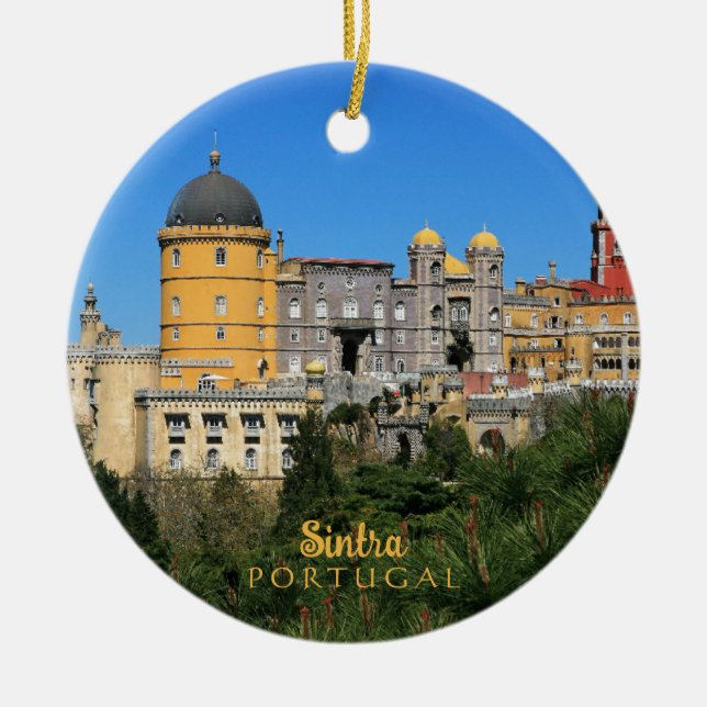 Fairytale Sintra Palace photo, in Portugal Ceramic Ornament (Front)