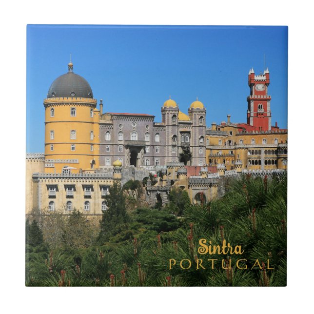 Fairytale Sintra Palace photo, in Portugal Ceramic Tile (Front)