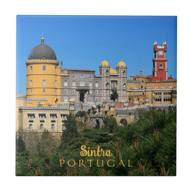 Fairytale Sintra Palace photo, in Portugal Ceramic Tile (Front)