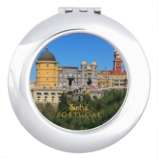 Fairytale Sintra Palace photo, in Portugal Compact Mirror (Front)