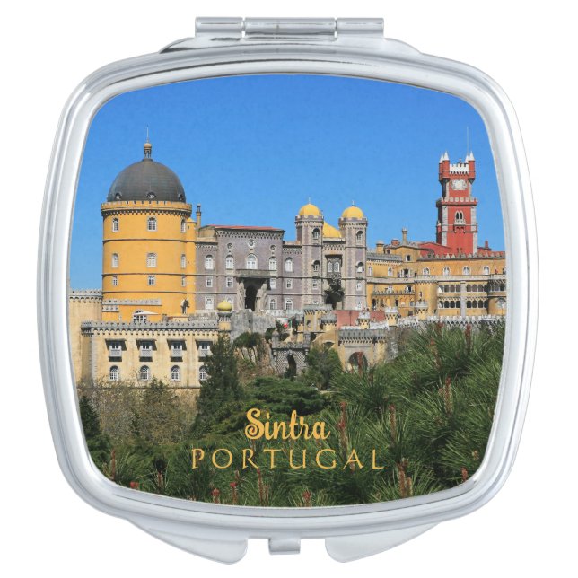 Fairytale Sintra Palace photo, in Portugal Compact Mirror (Front)