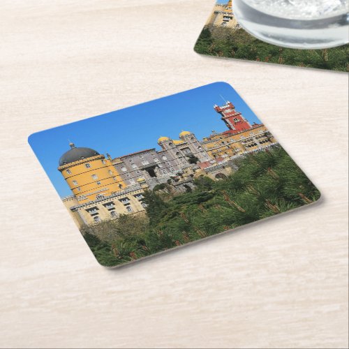 Fairytale Sintra Palace photo in Portugal Square Paper Coaster