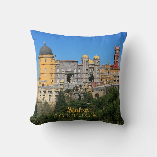 Fairytale Sintra Palace photo, in Portugal Throw Pillow (Front)