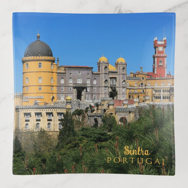Fairytale Sintra Palace photo, in Portugal Trinket Tray (Front)