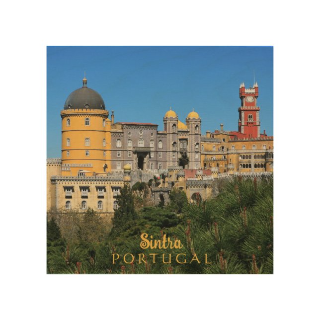 Fairytale Sintra Palace photo, in Portugal Wood Wall Art (Front)