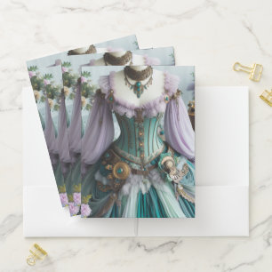 Fairytale Spring Pastel Floral Gown Pocket Folder