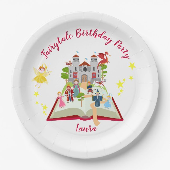 Fairytale Stories Girl Birthday Party Paper Plates (Front)