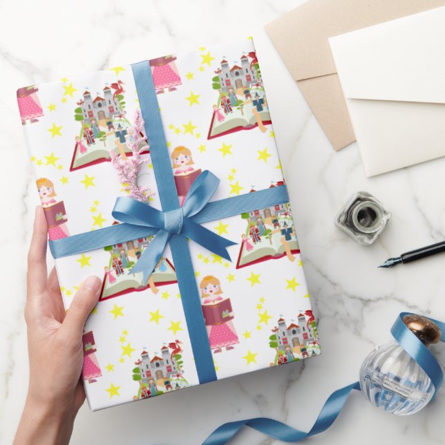 Fairytale Stories Girl Birthday Party Wrapping Paper (Gifting)