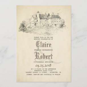 Fairytale - Story Book Old Castle Vintage Wedding Invitation