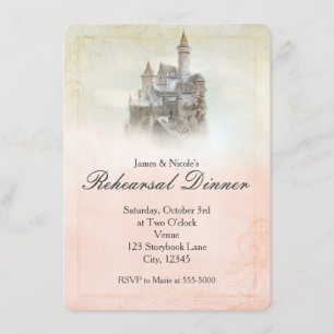 Fairytale Storybook Castle Wedding Rehearsal Card