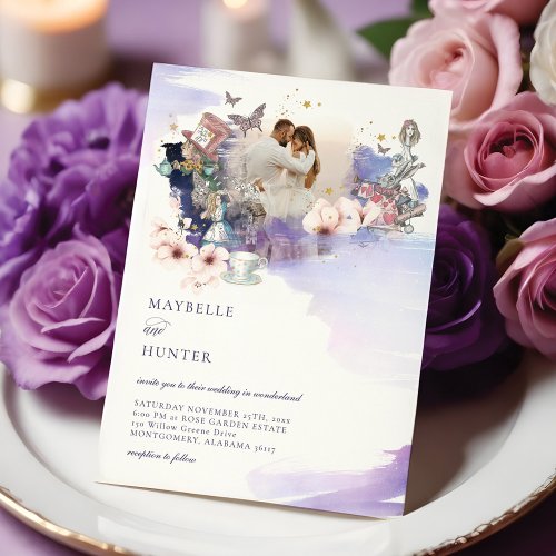 Fairytale Storybook Wedding In Wonderland Photo Invitation