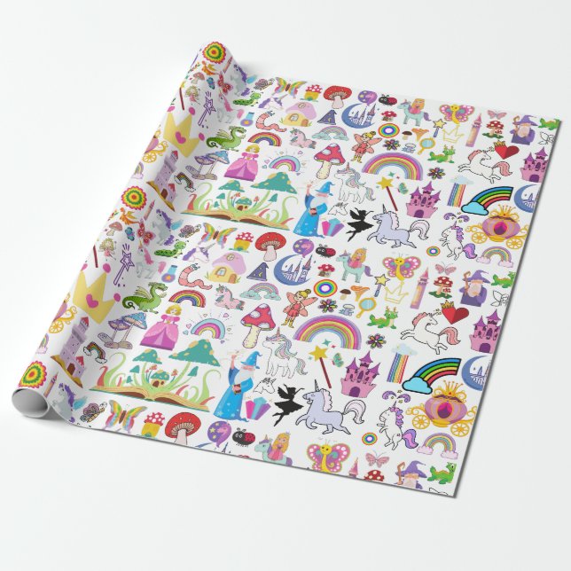 Fairytale Storybook Wrapping Paper Boutique Gift (Unrolled)