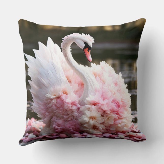 Fairytale swan throw pillow (Back)