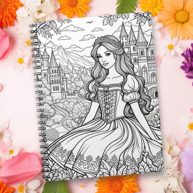 Fairytale Themed Princess and Castles Color Me Notebook (Creator Uploaded)