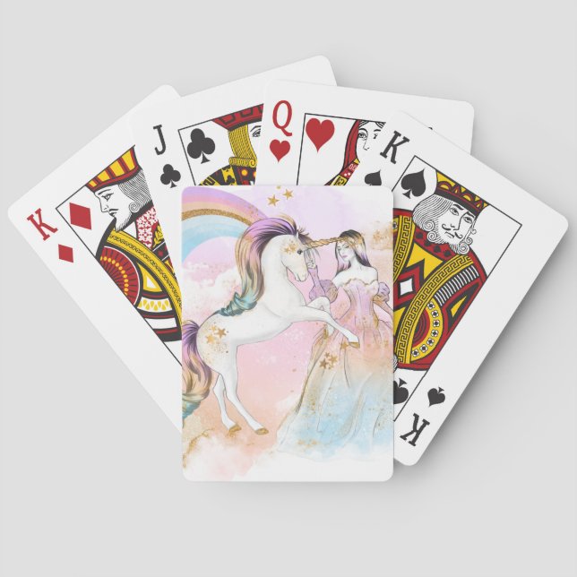 Fairytale Unicorn Fantasy Poker Cards (Back)