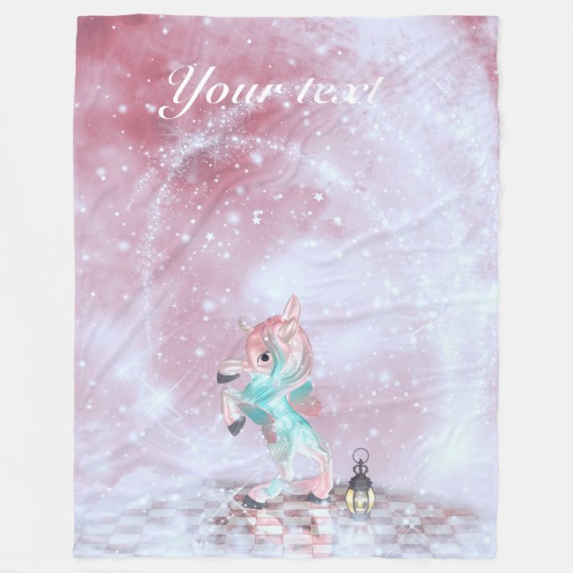 Fairytale Unicorn Fleece Blanket (Front)