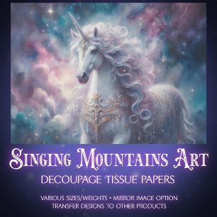 Fairytale Unicorn & Galaxy Craft Decoupage Tissue Paper