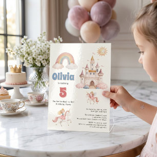 Fairytale Unicorn Princess Birthday Party Invitation