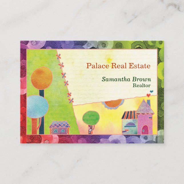Fairytale Village Real Estate Realtor Business Card (Front)