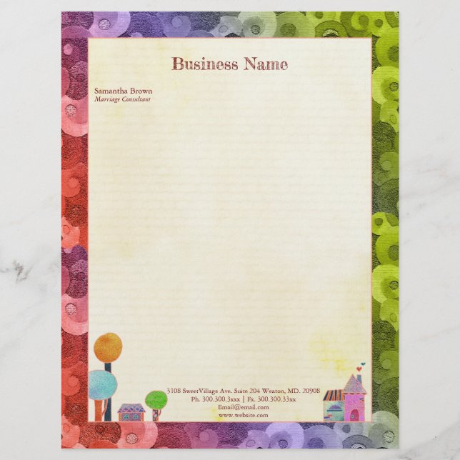 Fairytale Village Real Estate & Realtor Business Letterhead (Front)