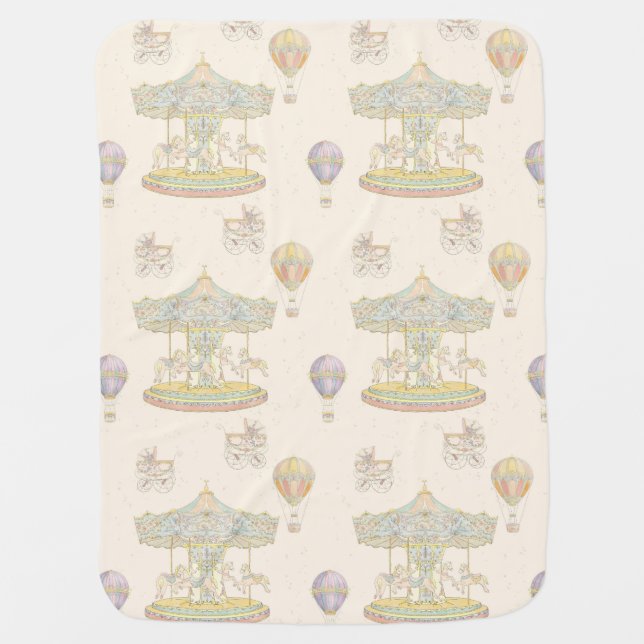 Fairytale Vintage Amusement Park Baby Blanket (Front)