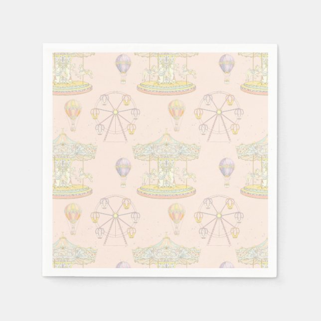 Fairytale Vintage Amusement Park Napkins (Front)