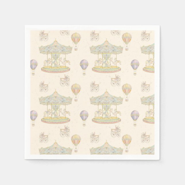 Fairytale Vintage Amusement Park Napkins (Front)