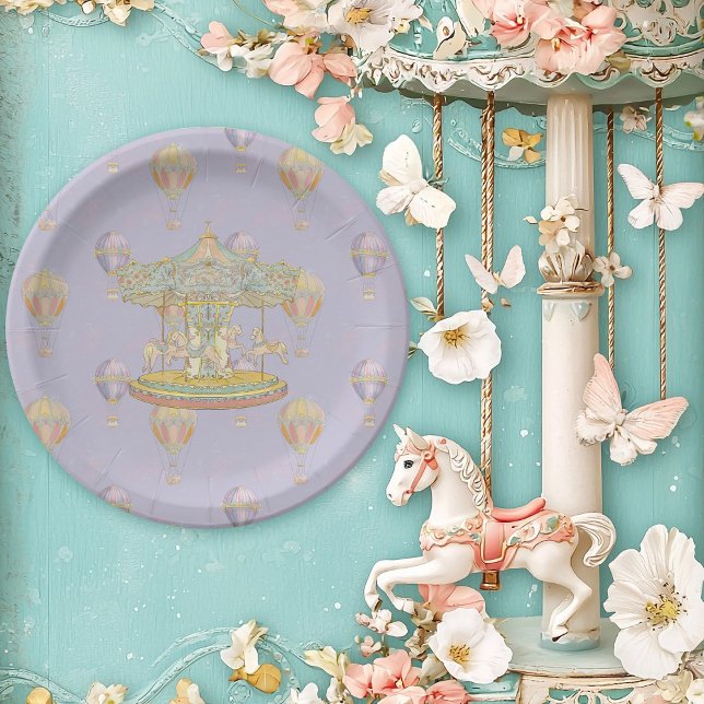 Fairytale Vintage Amusement Park Paper Plates (Creator Uploaded)