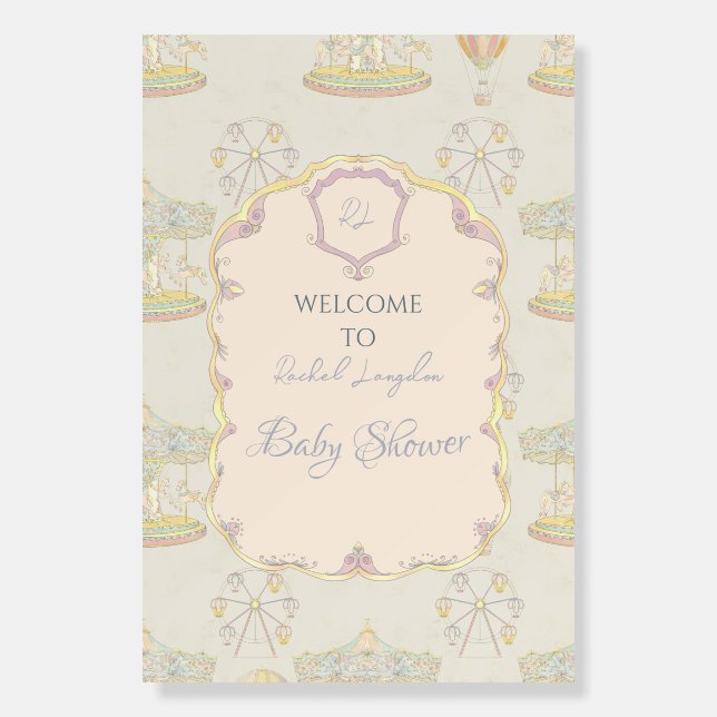 Fairytale Vintage Amusement Park Welcome Foam Board (Front)