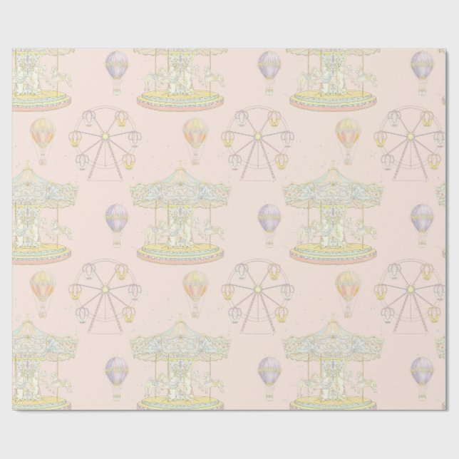 Fairytale Vintage Amusement Park  Wrapping Paper (Flat)
