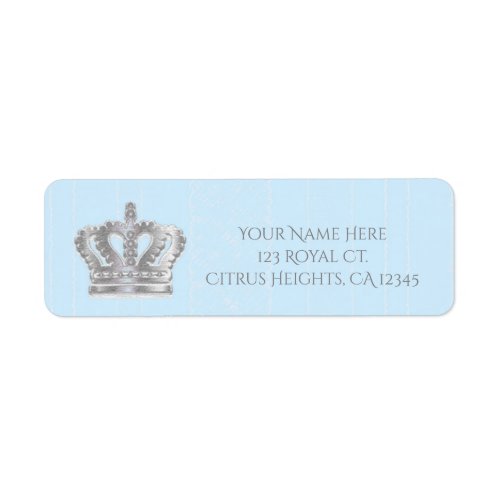 Fairytale Vintage Blue Royal Prince Address Label