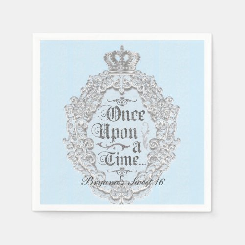 Fairytale Vintage Once Upon Blue Princess Napkins