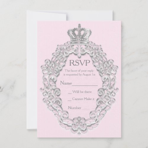 Fairytale Vintage Princess Pink Royal RSVP Card