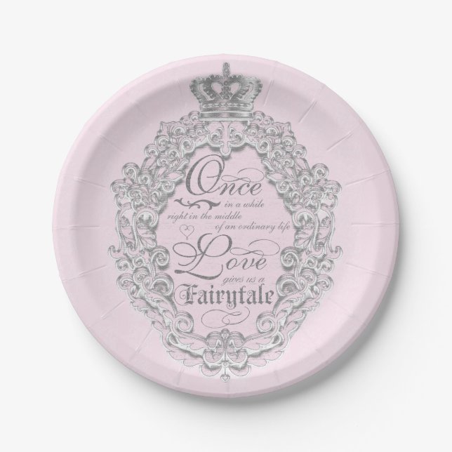 Fairytale Vintage Wedding Princess Crown Plates (Front)