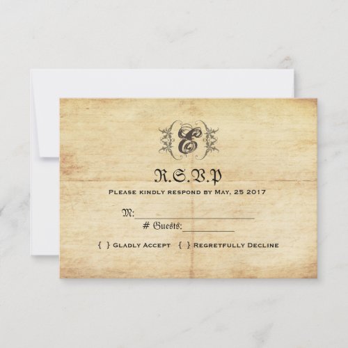 Fairytale Vintage Wedding RSVP Card