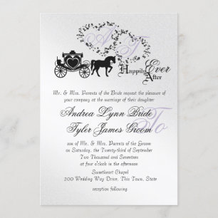 Fairytale Wedding Carriage Silver Invitation