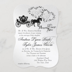 Fairytale Wedding Carriage Silver Invitation