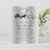 Fairytale Wedding Carriage Silver Invitation (Standing Front)