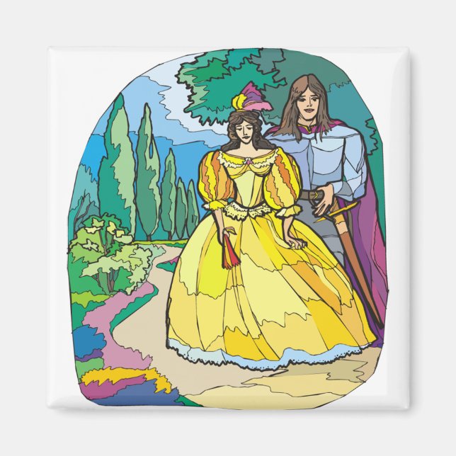 Fairytale Wedding Couple Magnet (Front)