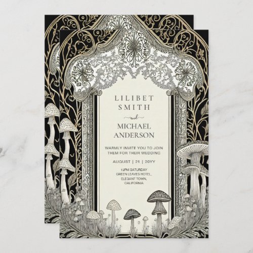 Fairytale Wedding Fairycore Mushrooms Forest  Invitation