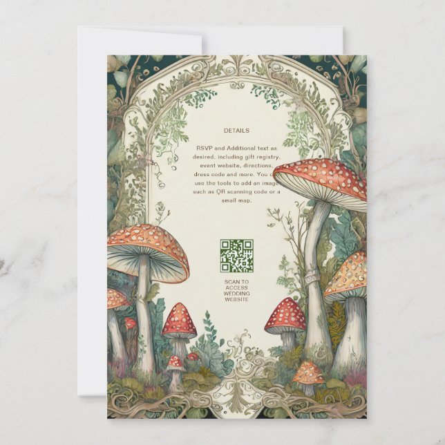 Fairytale Wedding Fairycore Mushrooms Forest Invitation