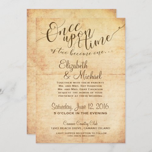 Fairytale Wedding Invitation Once Upon A Time