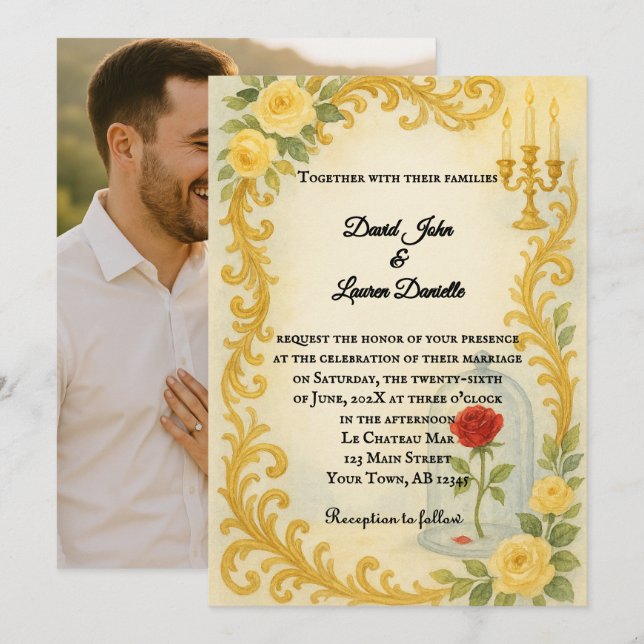 Fairytale Wedding Photo Invitation (Front/Back)