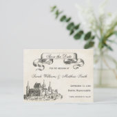Fairytale Wedding Save the Date Postcard (Standing Front)