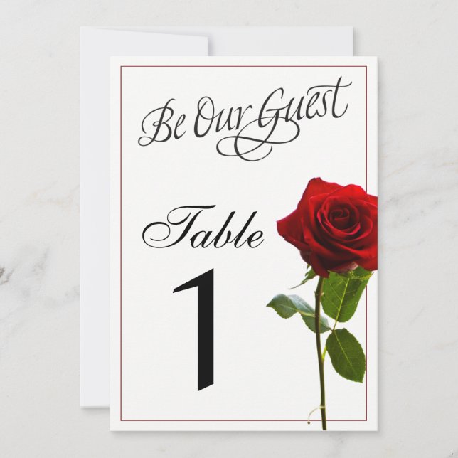 Fairytale Wedding Table Numbers (Front)
