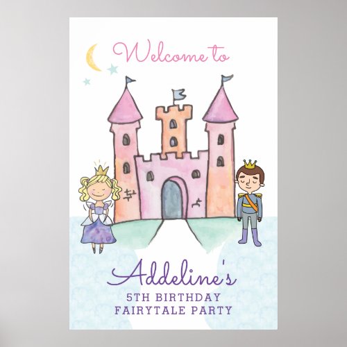 Fairytale Welcome Sign Princess Poster